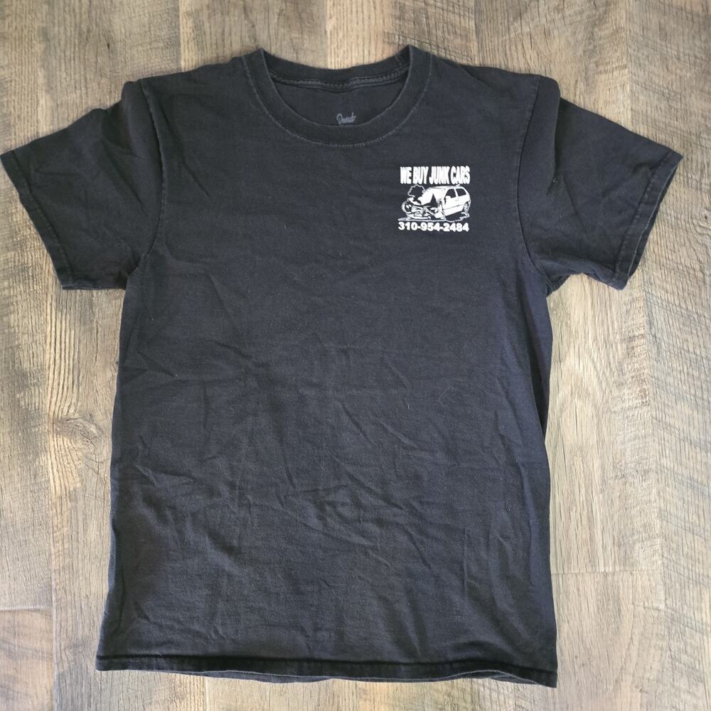 Donut We Buy Junk Cars Graphic T Shirt Men's XL Black Funny Streetwear Cotton